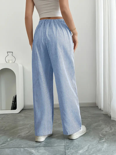 Alina - Elegante Pantalone A Righe Con Tasche