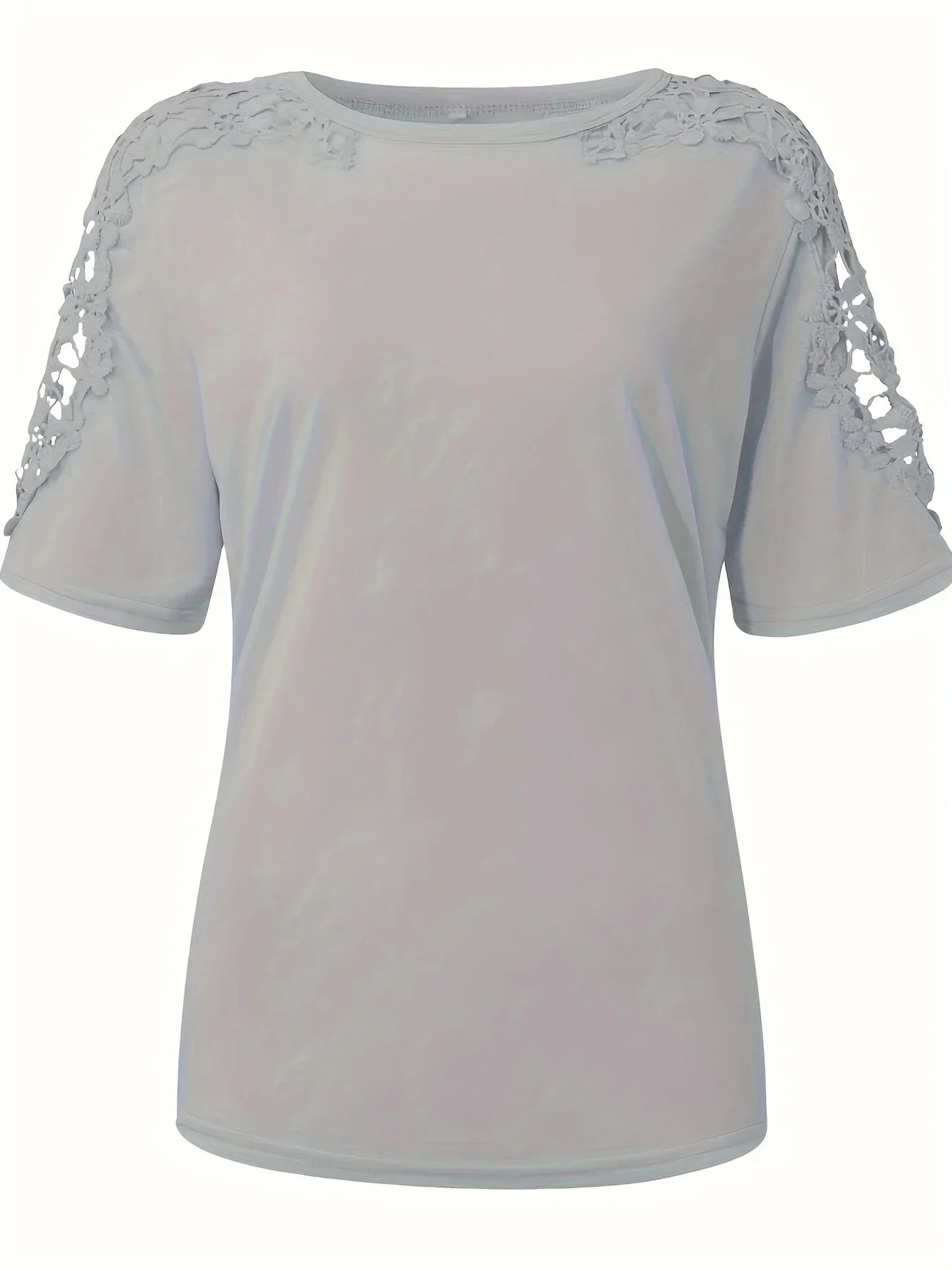 Ancuta - Elegante Maglietta Estiva a Maniche Corte Con Pizzo
