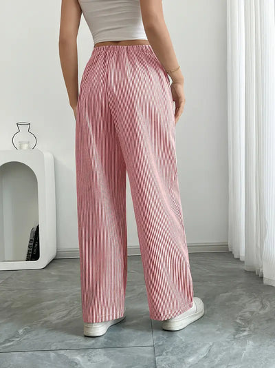 Alina - Elegante Pantalone A Righe Con Tasche