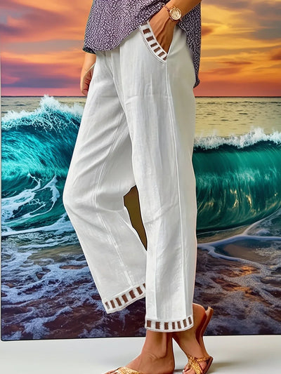 Tracey - Contrasto Trim Cropped Pantaloni
