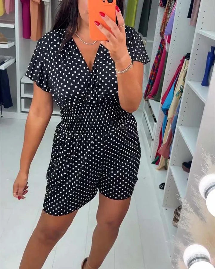 Peyton - Tuta Casuale A Maniche Corte Con Stampa A Pois