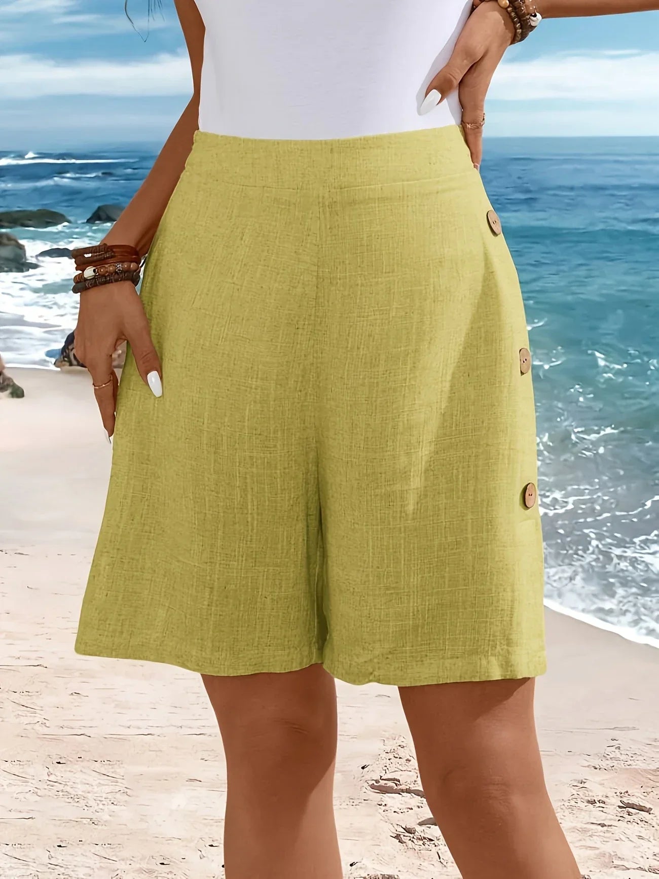 Fenella - Comodi Pantaloncini Con Bottoni