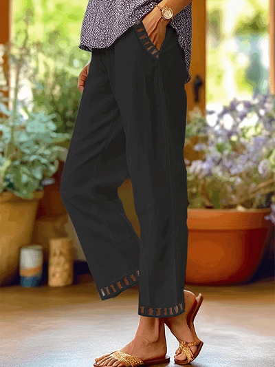Tracey - Contrasto Trim Cropped Pantaloni