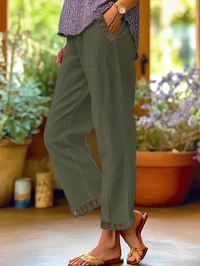 Tracey - Contrasto Trim Cropped Pantaloni