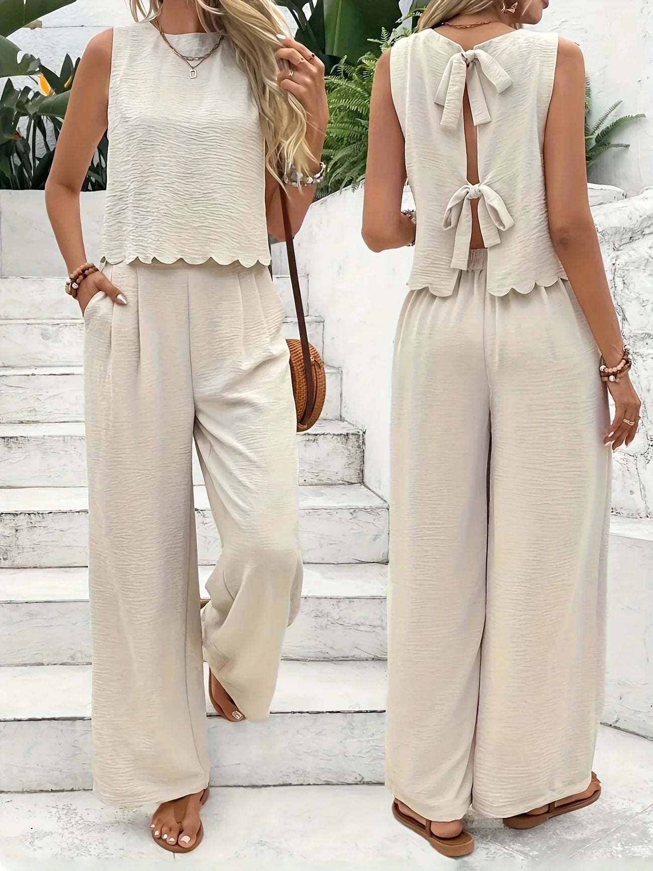 Raya - Elegante Completo a Due Pezzi Senza Maniche