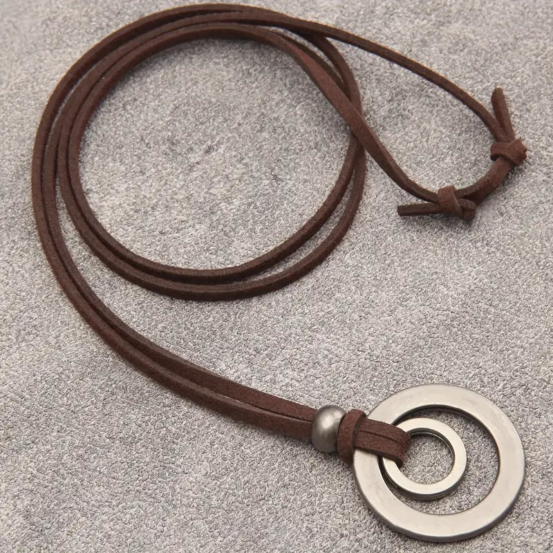 UnityRings - Collana Unisex Con Pendente a Doppio Cerchio