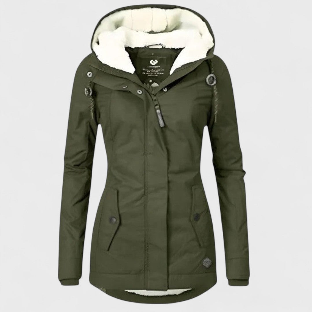AlpiTech - Giacca Calda ed Impermeabile con Cappuccio da donna