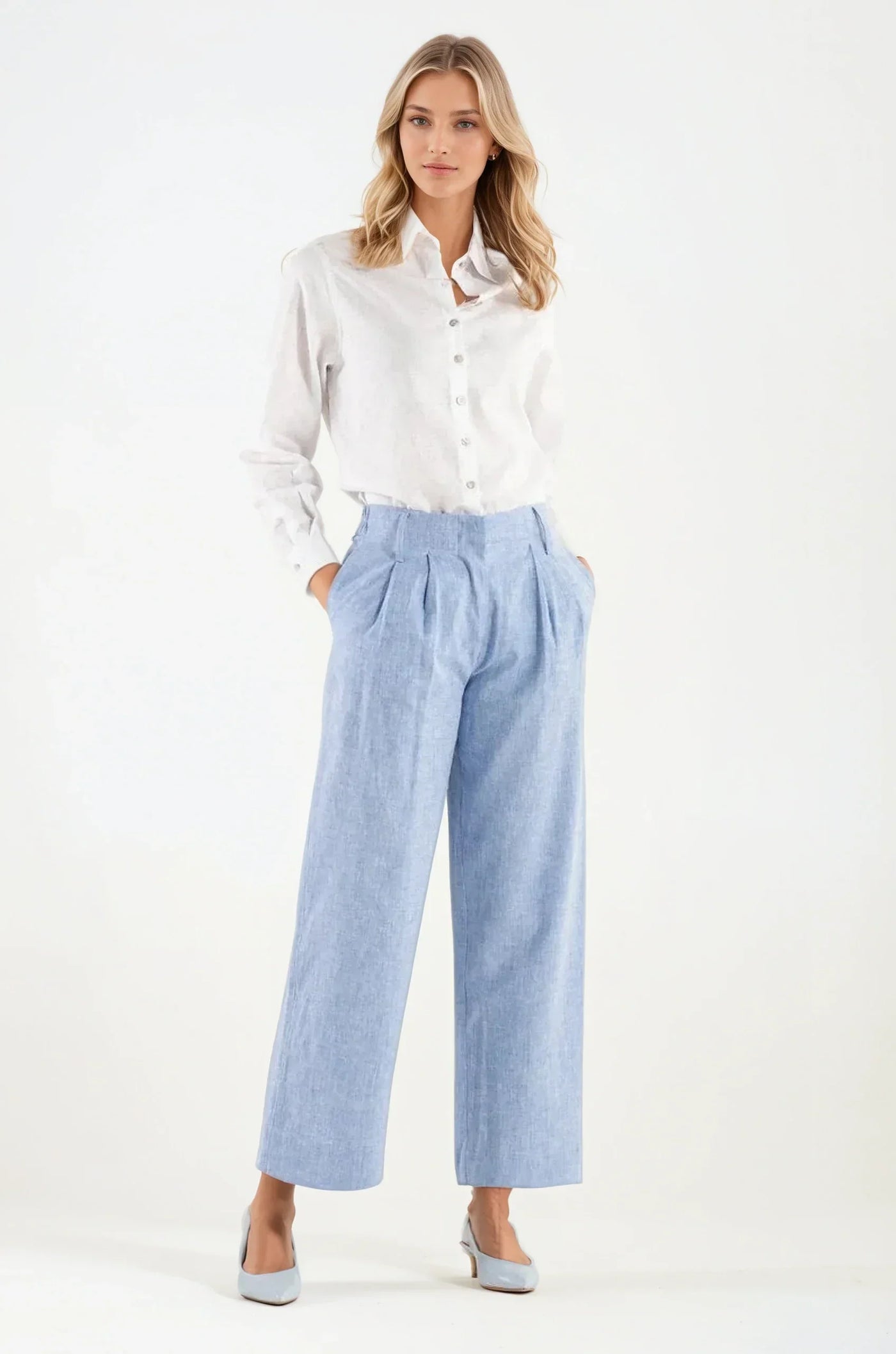 Viverno™ | Pantalone Crema con Bottone