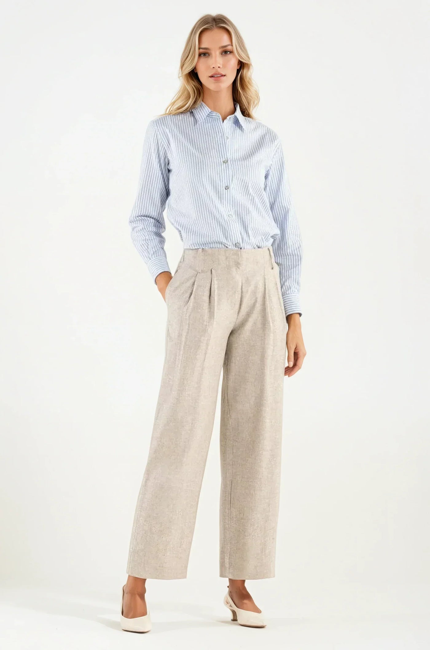 Viverno™ | Pantalone Beige con Bottone