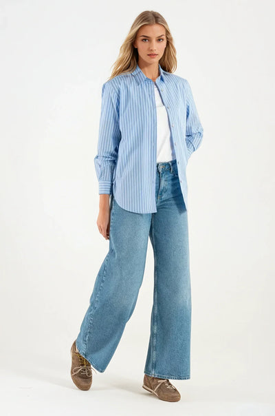 Camicia a Righe Azzurra in Cotone Stilovera™