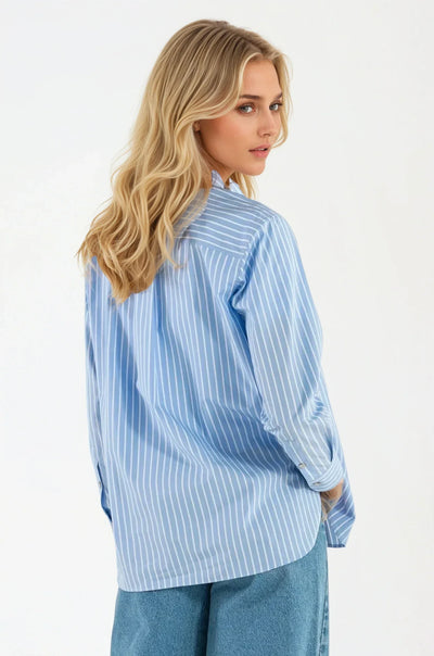 Camicia a Righe Azzurra in Cotone Stilovera™
