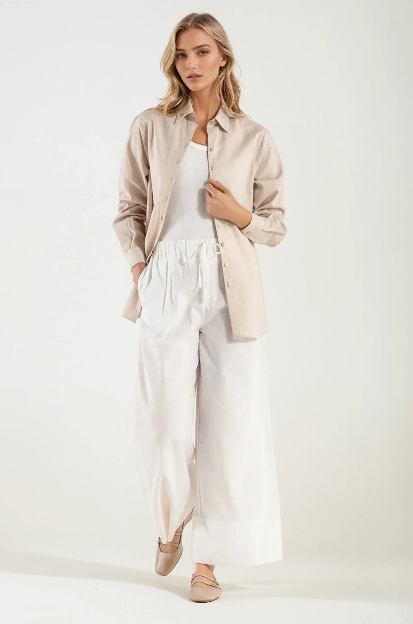 Viverno™ | Pantalone Beige con Laccio