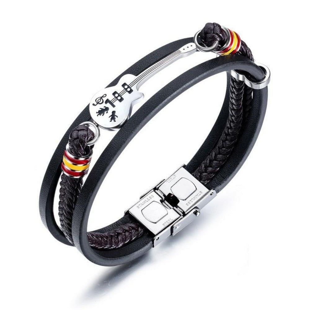 Nebil - Bracciale Unico fatto a mano in Pelle di Alta Qualità