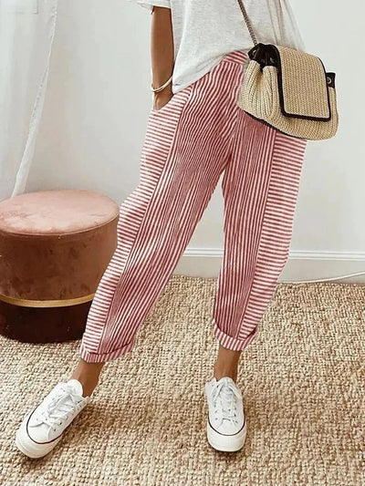 Margherita™ - Comodi Pantaloni a Righe in Cotone