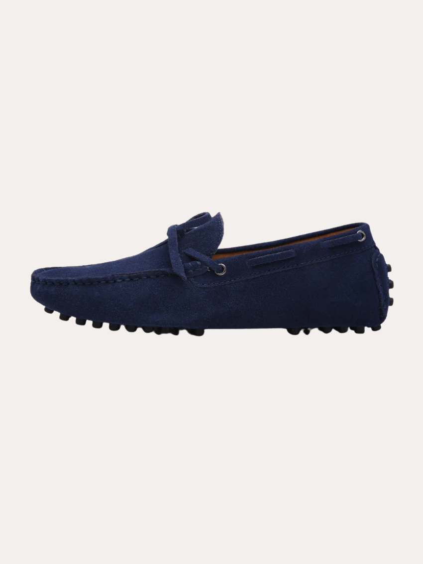Mocassini da Guida in Suede - Blu Marino