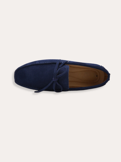 Mocassini da Guida in Suede - Blu Marino