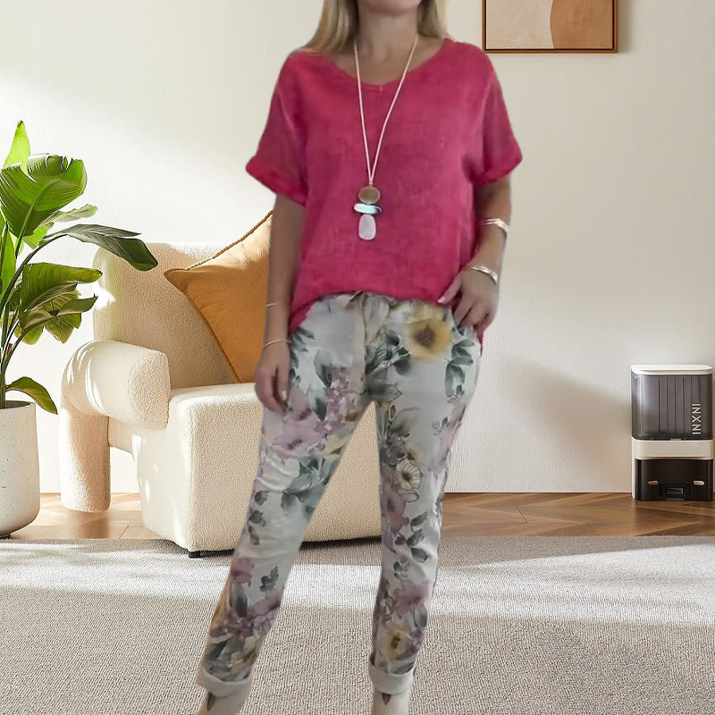Alura - Camicetta Casuale e Pantaloni Con Stampa Floreale